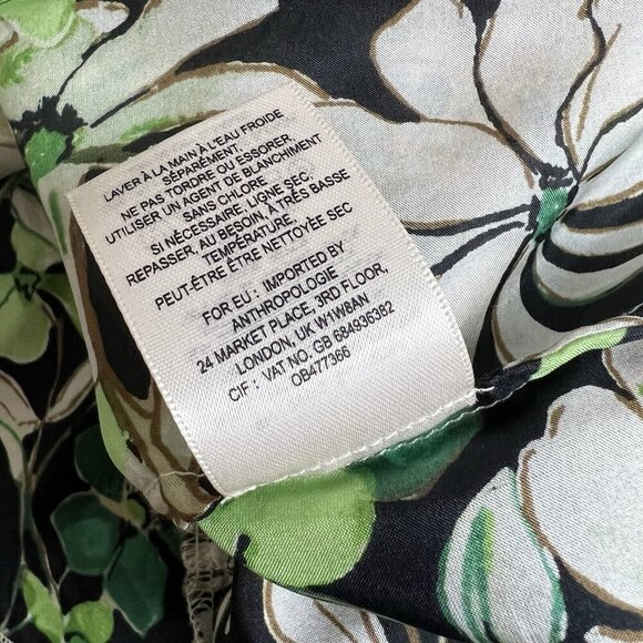 Anthropologie Vanessa Virginia Rainforest 100% Silk Dress Cream Floral Size XSP - Picture 11 of 16